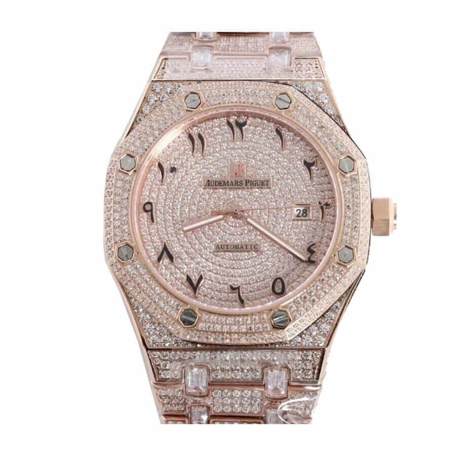 audemars-piguet-royal-oak-selfwinding-15400sr-oo-1220sr-01-iced-out-replica-1.jpg Audemars Piguet Royal Oak Iced Out Rose Gold Replica - Image 1