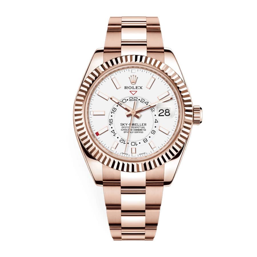 rolex-sky-dweller-rose-gold-white-dial-326935-replica.jpg Rolex 326935 Replica - Image 1